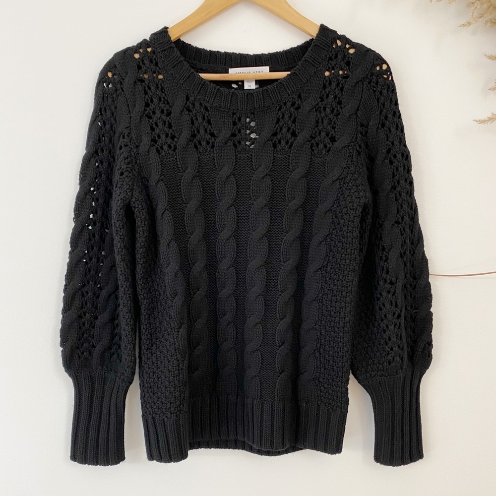Amour Vert Adalicia Cable Knit Sweater